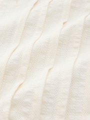 Ecru Pintuck Sleeveless Tie Front 100% Cotton Top - Image 6 of 6