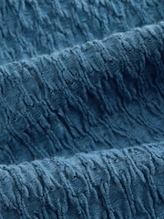 Dusty Blue Textured Henley Detail Tank - Image 8 of 8