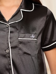 Lipsy Black Satin Pyjamas (3-16yrs) - Image 3 of 4