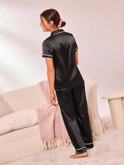 Lipsy Black Satin Pyjamas (5-16yrs) - Image 5 of 5