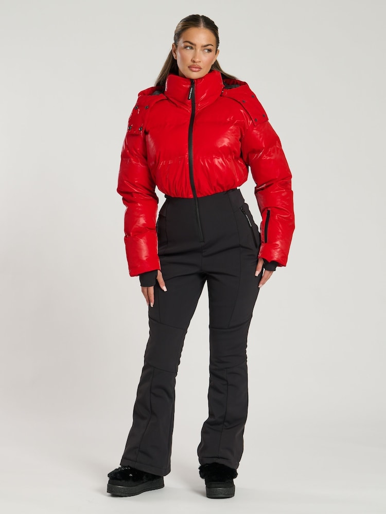 South Beach Red Padded Jacket And Flare Trousers - Image 1 of 6