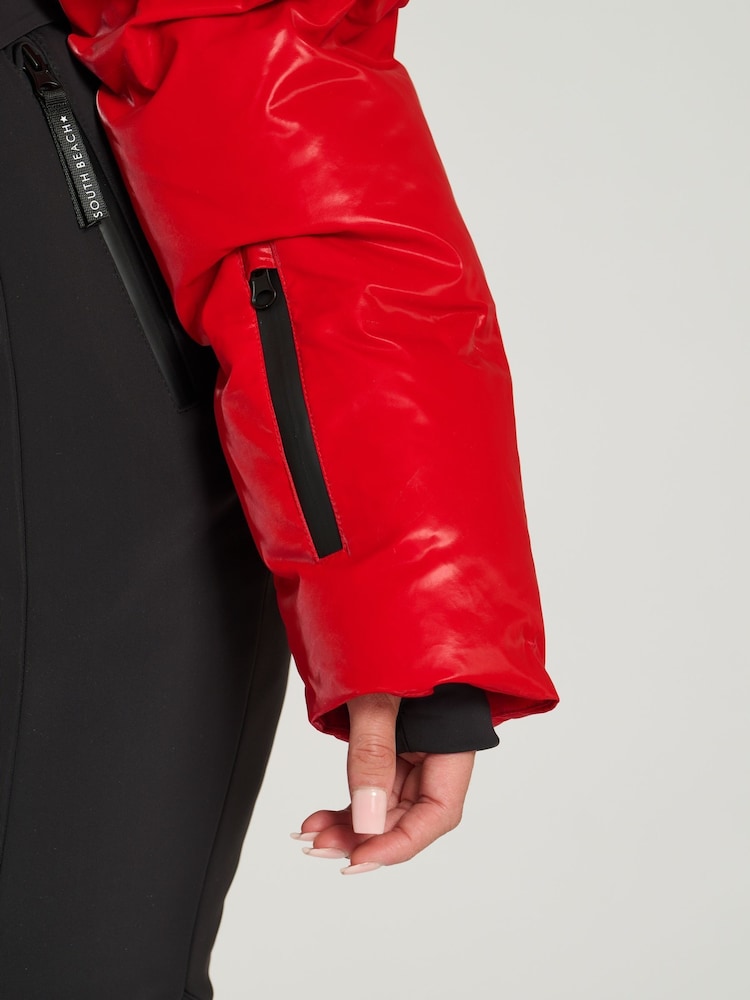 South Beach Red Padded Jacket And Flare Trousers - Image 6 of 6 South Beach Red Padded Jacket And Flare Trousers - Image 6 of 6