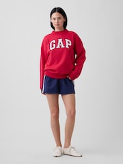Gap Red Oversized Logo Mock Neck Tunic Sweatshirt - Image 3 of 5