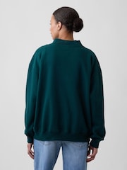 Gap Green Oversized Logo Mock Neck Tunic Sweatshirt - Image 2 of 5