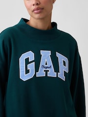 Gap Green Oversized Logo Mock Neck Tunic Sweatshirt - Image 4 of 5