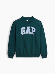 Gap Green Oversized Logo Mock Neck Tunic Sweatshirt - Image 5 of 5