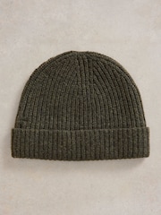 White Stuff Green Albie Rib Knit Beanie - Image 2 of 2