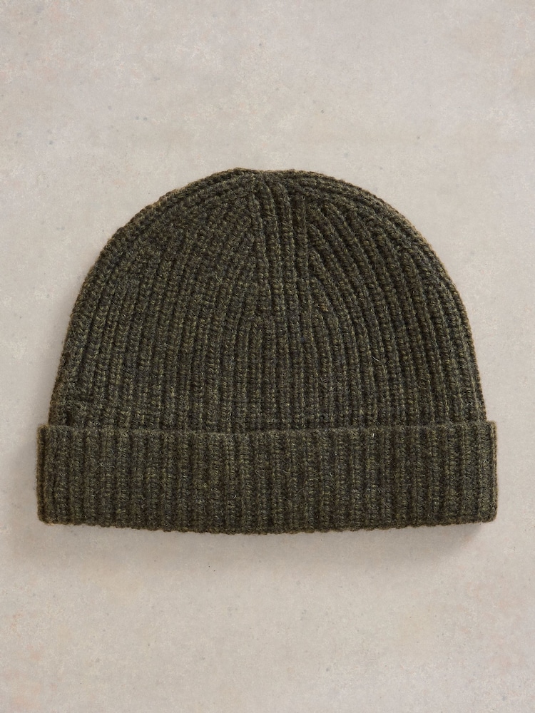 White Stuff Green Albie Rib Knit Beanie - Image 2 of 2