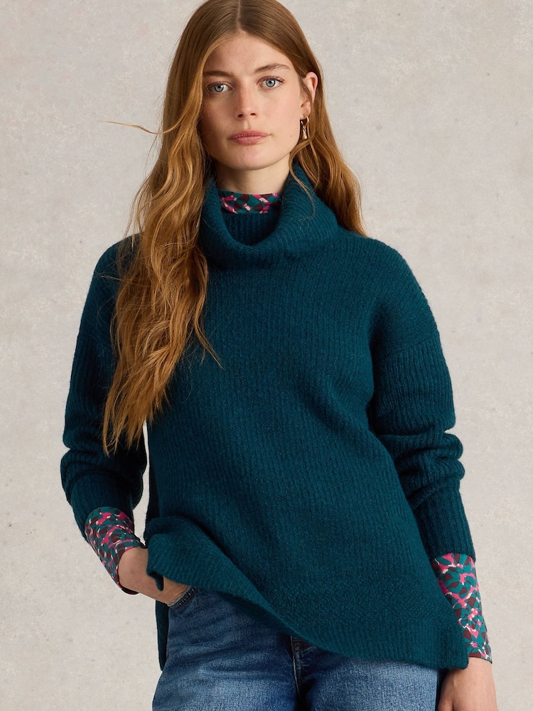 White Stuff Green Lovely Rib Jumper - Image 1 of 6 White Stuff Green Lovely Rib Jumper - Image 1 of 6