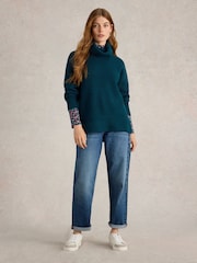 White Stuff Green Lovely Rib Jumper - Image 3 of 6