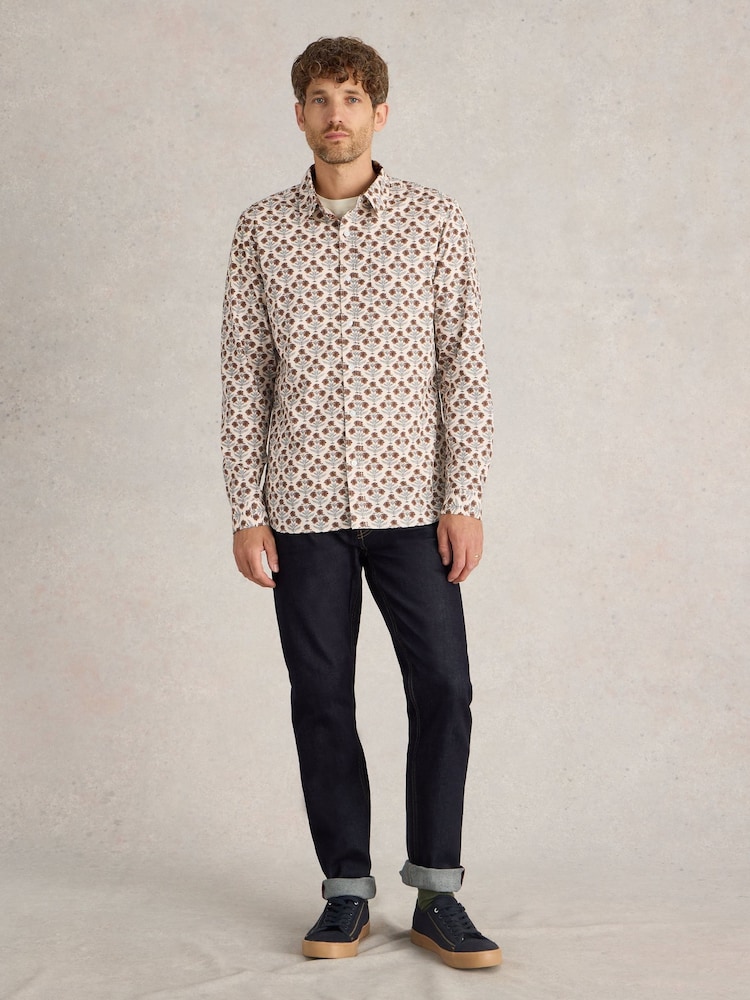 White Stuff Natural Large Dandelion Printed Shirt - Image 1 of 5 White Stuff Natural Large Dandelion Printed Shirt - Image 1 of 5