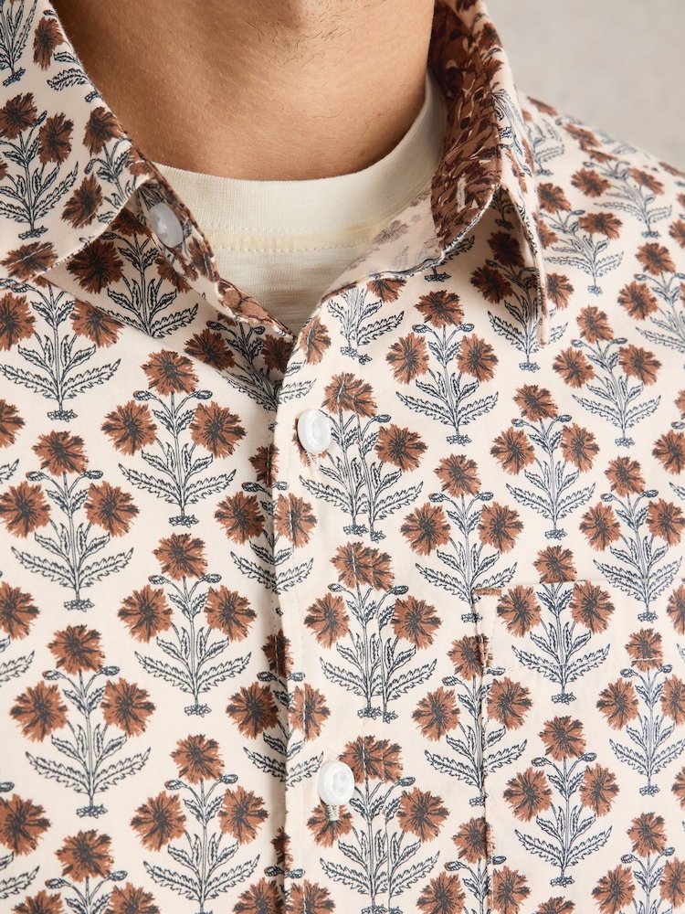 White Stuff Natural Large Dandelion Printed Shirt - Image 3 of 5