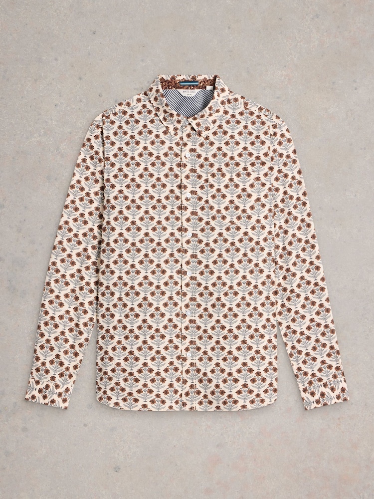 White Stuff Natural Large Dandelion Printed Shirt - Image 4 of 5