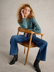 White Stuff Green Aster Broderie Shirt - Image 3 of 6