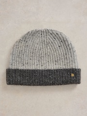 White Stuff Grey Albie Rib Knit Beanie - Image 1 of 2