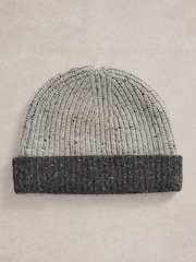 White Stuff Grey Albie Rib Knit Beanie - Image 2 of 2