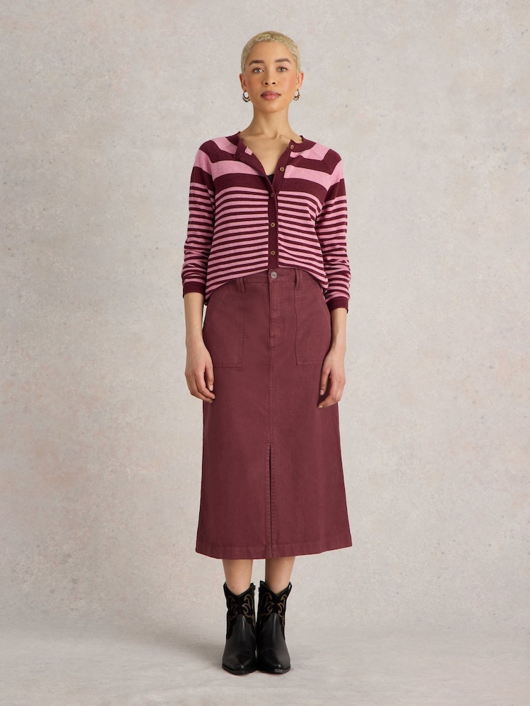 White Stuff Purple Maren Midi Skirt - Image 1 of 6
