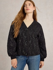 White Stuff Black Bella Jacquard Jacket - Image 1 of 6
