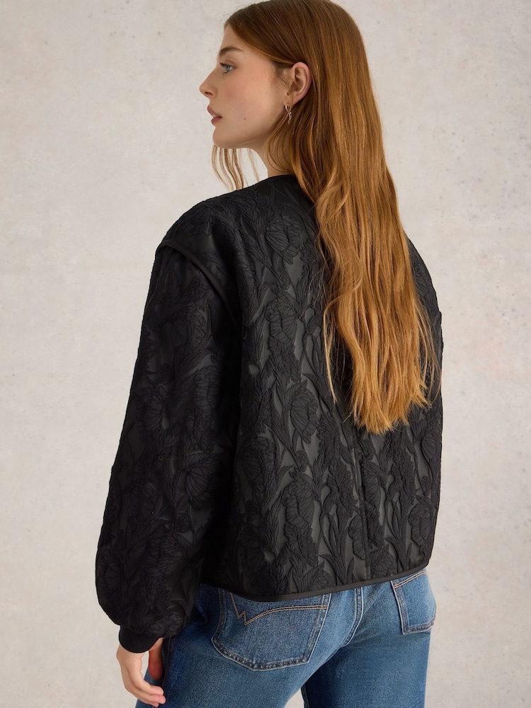 White Stuff Black Bella Jacquard Jacket - Image 2 of 6