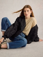 White Stuff Black Bella Jacquard Jacket - Image 3 of 6