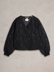 White Stuff Black Bella Jacquard Jacket - Image 5 of 6