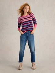 White Stuff Pink City Stripe Jumper - Image 1 of 6