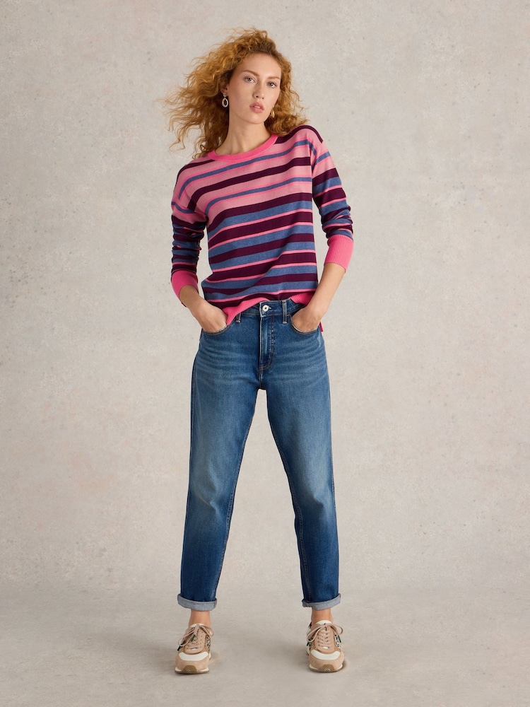 White Stuff Pink City Stripe Jumper - Image 1 of 6