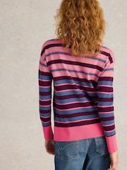 White Stuff Pink City Stripe Jumper - Image 2 of 6