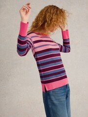 White Stuff Pink City Stripe Jumper - Image 3 of 6