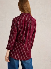 White Stuff Purple Sophie Metallic Shirt - Image 3 of 6