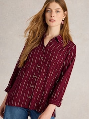 White Stuff Purple Sophie Metallic Shirt - Image 4 of 6