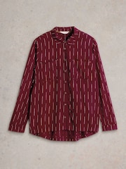 White Stuff Purple Sophie Metallic Shirt - Image 5 of 6