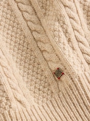 White Stuff Natural Cable Fairisle Pattern Crew Neck Jumper - Image 6 of 6
