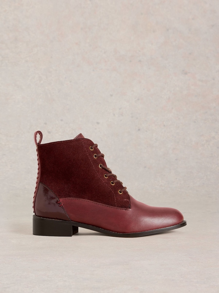 White Stuff Red Margot Leather Ankle Boots - Image 1 of 4