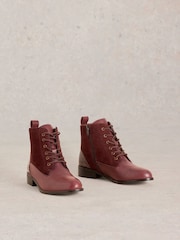 White Stuff Red Margot Leather Ankle Boots - Image 2 of 4