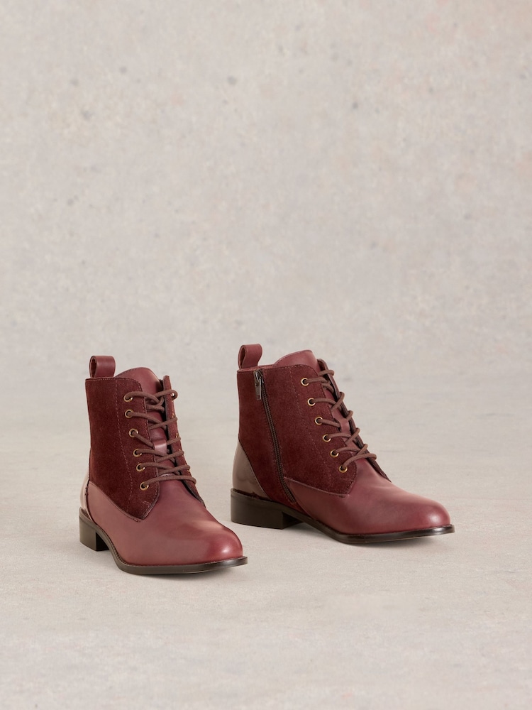 White Stuff Red Margot Leather Ankle Boots - Image 2 of 4