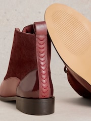 White Stuff Red Margot Leather Ankle Boots - Image 4 of 4