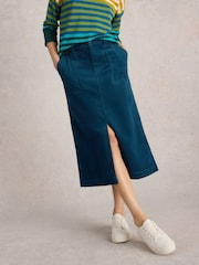 White Stuff Green Maren Organic Cord Skirt - Image 1 of 6