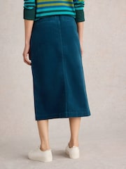 White Stuff Green Maren Organic Cord Skirt - Image 2 of 6