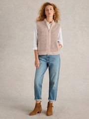 White Stuff Natural Becky Boucle Gilet - Image 1 of 7
