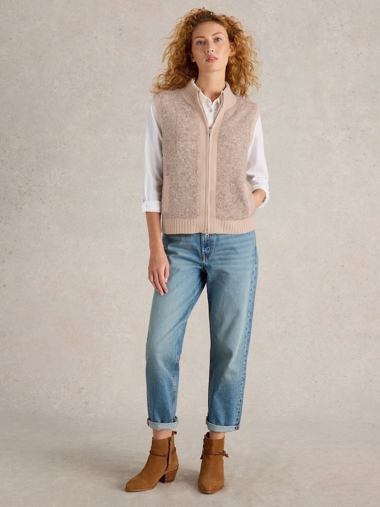 White Stuff Natural Becky Boucle Gilet - Image 1 of 7