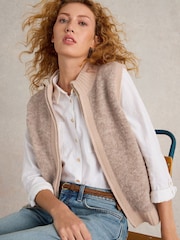 White Stuff Natural Becky Boucle Gilet - Image 4 of 7