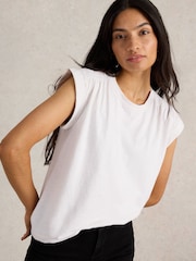 White Stuff White Claudia 100% Cotton T-Shirt - Image 1 of 6