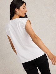White Stuff White Claudia 100% Cotton T-Shirt - Image 3 of 6