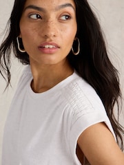White Stuff White Claudia 100% Cotton T-Shirt - Image 4 of 6