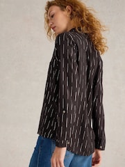 White Stuff Black Sophie Metallic Shirt - Image 2 of 6