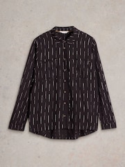 White Stuff Black Sophie Metallic Shirt - Image 5 of 6