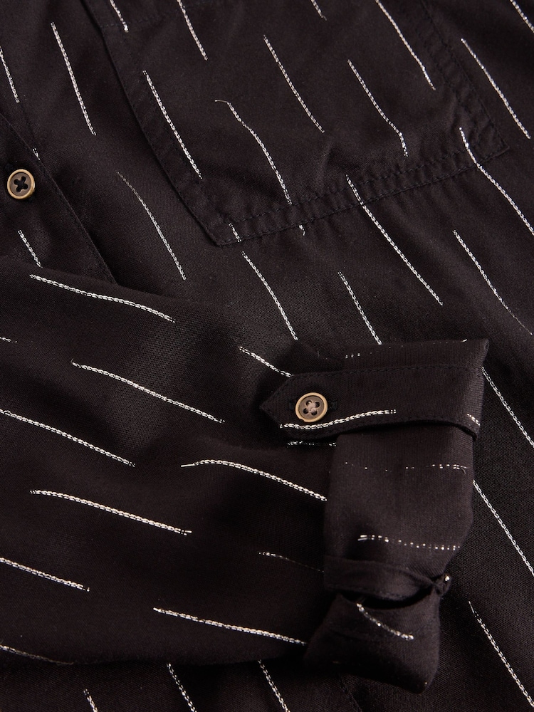 White Stuff Black Sophie Metallic Shirt - Image 6 of 6
