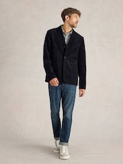 White Stuff Blue Kirkby Cord 100% Cotton Regular Fit Blazer - Image 1 of 6