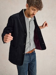 White Stuff Blue Kirkby Cord 100% Cotton Regular Fit Blazer - Image 3 of 6